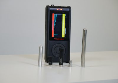RG spectrometer with metal probe accessories for solid sample testing