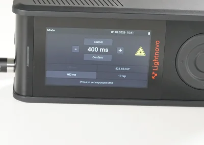 RG spectrometer interface showing integration time settings