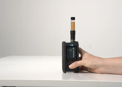 miniRaman spectrometer with vial adapter for liquid sample testing